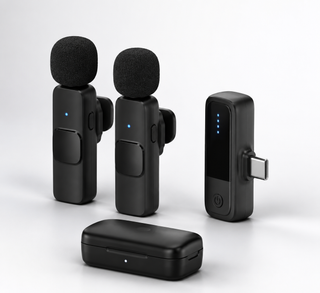 Professional Wireless Lavalier Microphone Plug and Play, with LED Power Display for Content Creators Recording, Live Streaming
