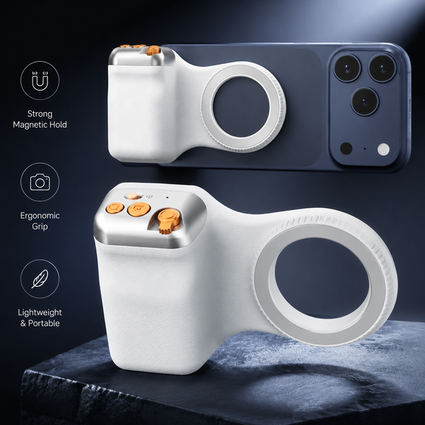 Magnetic Camera Grip for iPhone & Android | Bluetooth Shutter